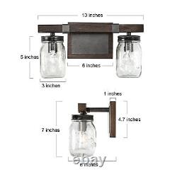 Bathroom Light Fixtures 2-Light Mason Jar Vanity Lights Farmhouse Rustic Bathr