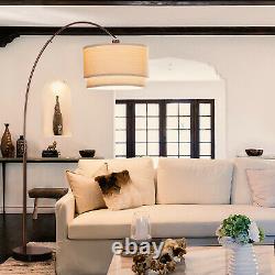 Brightech Mason Arc Floor Lamp with Hanging Drum Shade & Bulb, Bronze (Used)