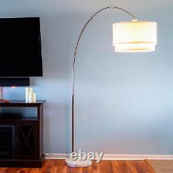 Brightech Mason Arc Floor Lamp with Hanging Drum Shade & LED Light Bulb (Used)