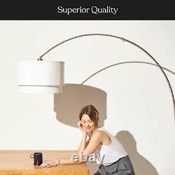 Brightech Mason Arc Floor Lamp with Unique Hanging Drum Shade for Living Room