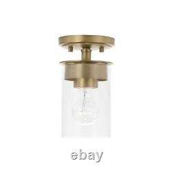 Capital Lighting Mason 1 Light 5 Semi Flush, Aged Brass/Clear 246811AD-532