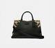 Coach Mason Carryall With Metal Tea Rose Black Leather Nwt $795 Rare Find