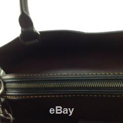 Coach Metal Tea Rose Mason Carryall 38716 Black Leather Satchel Handbag NWT