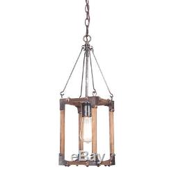 Craftmade P590FSNW1 Mason Pendant Fired Steel and Natural Wood