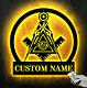 Custom Mason Square&compass Metal Sign Led Light Personalized Masonic Name Sign