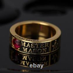Custom Masonic Band Ring for Men and Women, Master Mason Symbols Embossed Band
