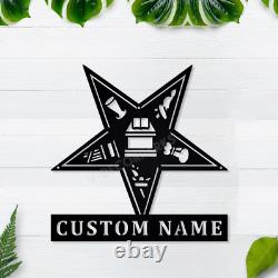 Custom Name Star Masonic Metal Wall Decor, Metal Mason Sign Farmhouse Decor