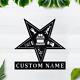 Custom Name Star Masonic Metal Wall Decor, Metal Mason Sign Farmhouse Decor