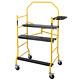 D Scaffold Work Platform With Safety Rail Tool Tray 900lb 4.2ft X 6.3ft X 2.6 Ft