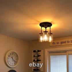 Dining Kitchen Chandelier Farmhouse Mason Jar Entryway Country Ceiling Light New
