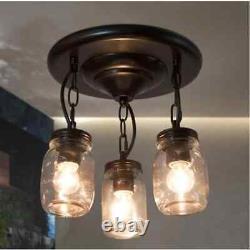 Dining Kitchen Chandelier Mason Jar Farmhouse Entryway Country Ceiling Light New