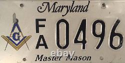 FREEMASON MASTER MASON license plate Masonry Free Shriner Masonic Lodge Compass