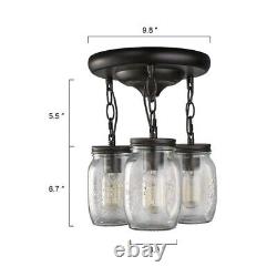 Farmhouse Chandelier Mason Jar Kitchen Dining Entryway Country Ceiling Light New