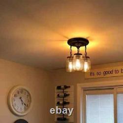 Farmhouse Chandelier Mason Jar Kitchen Dining Entryway Country Ceiling Light New