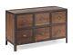 Fort Mason 6 Drawer Dresser Entry Way Table Solid Wood And Metal Distressed
