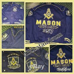 Freemason Jacket Masonic Blue Gold Long sleeve Jacket Worldwide Brotherhood