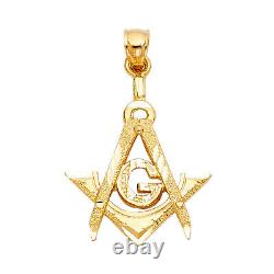 GOLD 14K Yellow Gold Freemason Masonic Pendant