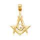 Gold 14k Yellow Gold Freemason Masonic Pendant