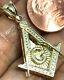 Gold Freemason Masonic Mason G Pendant 10k Yellow Charm Necklac Solid Real 1.30