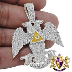 Genuine Diamond Scottish Rite 32nd Degree Masonic Eagle Freemason Pendent Charm