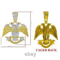 Genuine Diamond Scottish Rite 32nd Degree Master Freemasons Eagle Charm Pendent