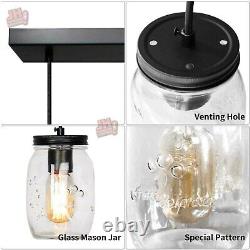 Glass Mason Jar Light Fixture Kitchen Island Pendant Light Ceiling Light Fixture