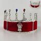 Hoj Crown, Masonic Heroines Of Jericho Crown In Silver Tone Red Ribbon Free Case