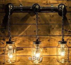 Handmade Steel, Wall or Ceiling Light/ lamp similar to Steampunk light Mason Jar