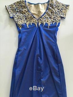 Holt Miami Dress Kora Blue In Gold NWT Size Small $379