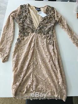 Holt Miami Heaven In Nude Gold Dress NWOT Size Medium $379