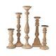 Imax Mason Natural Wash Wood Candleholders Set Of 5 Vintage Candle Stands