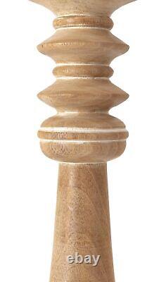 IMAX Mason Natural Wash Wood Candleholders Set of 5 Vintage Candle Stands