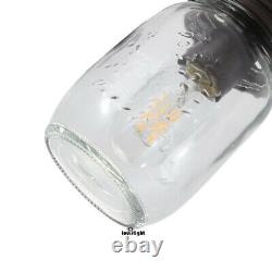 Industrial Mason Jar Glass Chandelier Pendant Light Fixture Kitchen Island Lamp