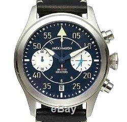 JACK MASON JM-A112-001 Aviation II Chronograph Leather Strap Watch