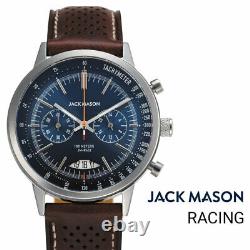 JACK MASON JM-R402-001 RACING Tachymeter chronograph Waterproof Punching leather