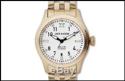 JACK MASON Men's 42mm Aviation Three-Hand Bracelet Watch JM-A101-321 New
