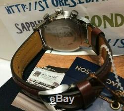 JACK MASON Men's 42mm Chronograph Nautical Leather Watch JM-N102-321 New