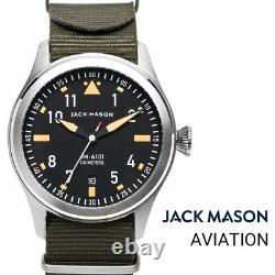 JACK MASON Watches JM-A101-007 AVIATION NATO nylon belt Waterproof round case