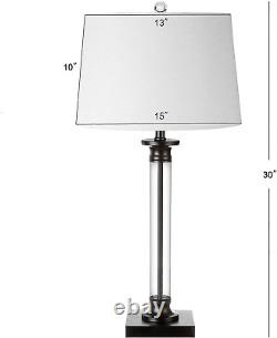 JONATHAN Y JYL1008A-SET2 Mason 30 Glass and Metal LED Table Lamp Traditional, Tr