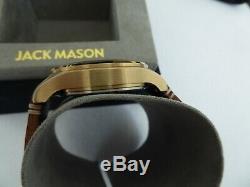 Jack Mason Aviation JM-A101-206 Matte Gold Tone 42 mm Case w Brown Leather Strap