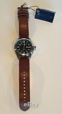 Jack Mason Aviation Watch A101-002 Stainless Steel Brown Leather Strap