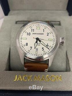Jack Mason Aviation Watch JM-A101-201 Brown Leather Strap Stainless Steel