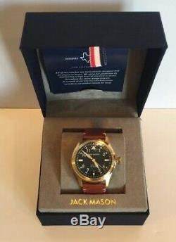 Jack Mason Aviation Watch JM-A101-206 Brown Leather Strap Gold Tone