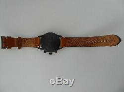 Jack Mason Aviator Chronograph Black 42 mm w Tan Leather Strap RP $275
