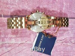 Jack Mason Black/gold Aviator Chronograph Bracelet Watch Gold Steel 42mm Nib