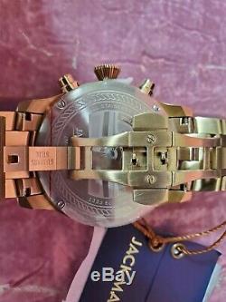 Jack Mason Black/gold Aviator Chronograph Bracelet Watch Gold Steel 42mm Nib
