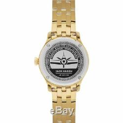 Jack Mason Chocolate Dial Date Gold-tone St. Steel Ladies Watch Jm-a201-008 New