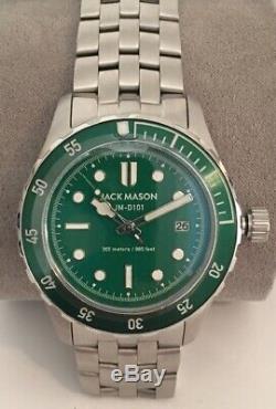 Jack Mason Diver Watch JM-D101-023 Silver Tone Green