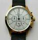 Jack Mason Field Watch With 42mm Silver Tone Chronograph Face & Golden Bezel