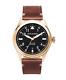 Jack Mason Jm-a101-206 Aviation Navy Dial Saddle Brown Leather 3 Hand Watch